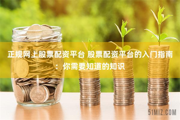 正规网上股票配资平台 股票配资平台的入门指南：你需要知道的知识